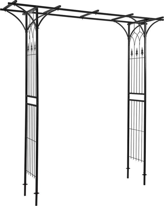 Immagine prodotto Dema Rosenbogen Torbogen Gartentor Rosengitter Rankhilfe Rankgitter Metall schwarz (204 cm, 204 cm)