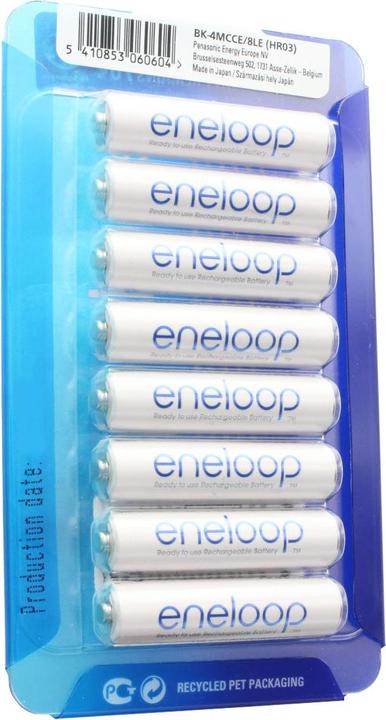 Panasonic Batterie HR-4UTGB Case AAA Micro Pack de 8 piles avec 2x AccuCell Case bleu (8 pcs, AAA, 800 mAh)