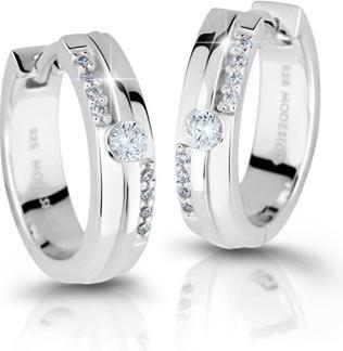 Modesi Glittering silver earrings with zircons M26021