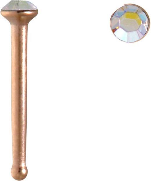 Bijouteria Nasenpiercing (Chirurgenstahl 316L, Kristall, PVD Beschichtung (goldfarbig))