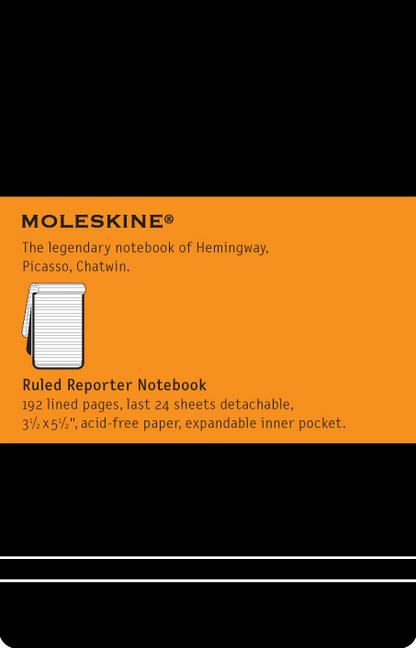 Image du produit Moleskine Carnet de notes classique du journaliste (A6, À rayures, Couverture rigide)