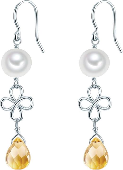 Valero Pearls Damen Sterling Silber Glas Süsswasser-Zuchtperle silber - 28625 (Sterling Silber)