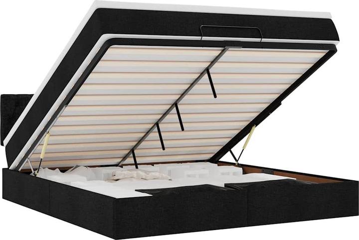 Actual product image VidaXL Ottoman bed with mattress black 160x200 cm fabric (160 x 200 cm)