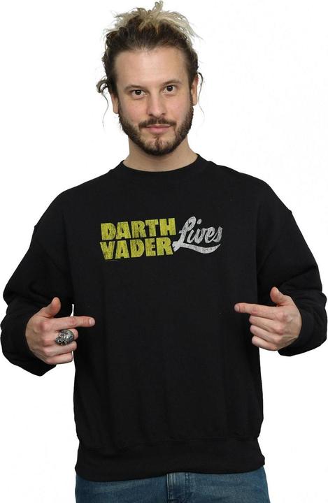 Actual product image Star Wars Mens Darth Vader Lives Logo Sweatshirt (S)