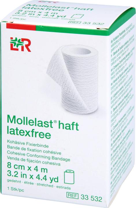 Produktbild Lohmann & Rauscher Mollelast haft latexfrei weiss 8cm x 4m gedehnt, 1 St BIN