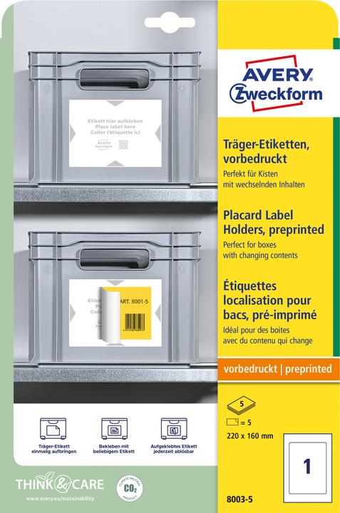 Actual product image Avery Carrier labels