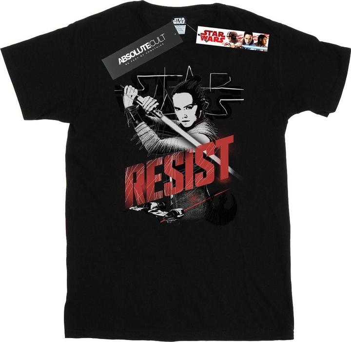Actual product image Star Wars Mens The Last Jedi Rey Resist T-Shirt (S)
