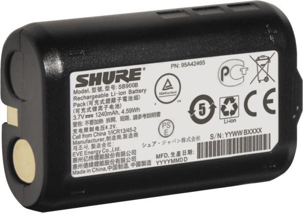 Actual product image Shure SB900B rechargeable lithium-ion battery
