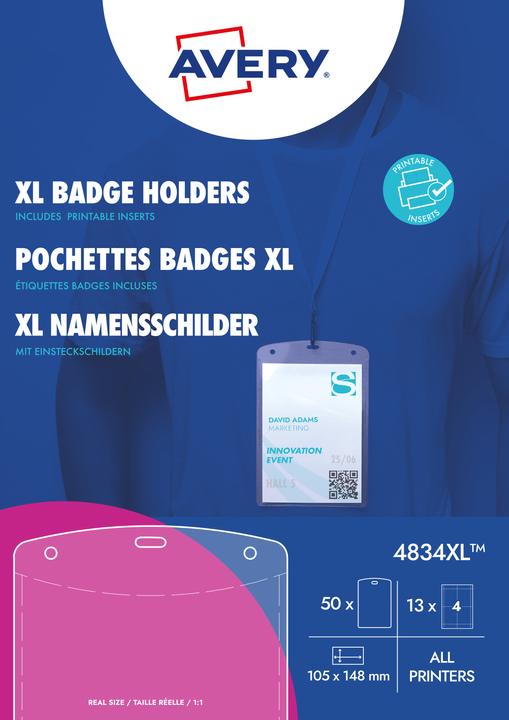 Actual product image Avery Large name badge pockets