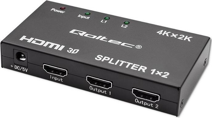 Immagine prodotto Qoltec 51796 Splitter HDMI attivo 2 x HDMI 4K x 2K | 3 4 Gbit/s