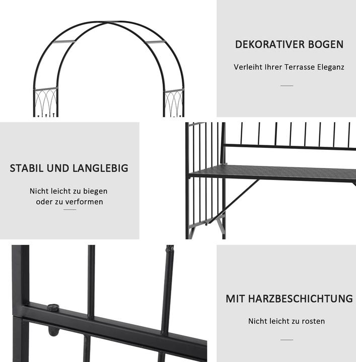 Actual product image Outsunny Bench with rose arch