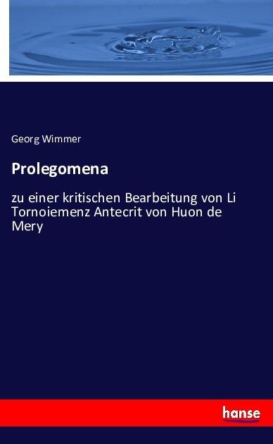 Actual product image Prolegomena (Georg Wimmer, 2016)