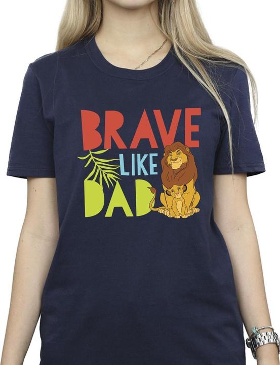 Actual product image Disney Womens/Ladies The Lion King Brave Like Dad Cotton Boyfriend T-Shirt (4XL)