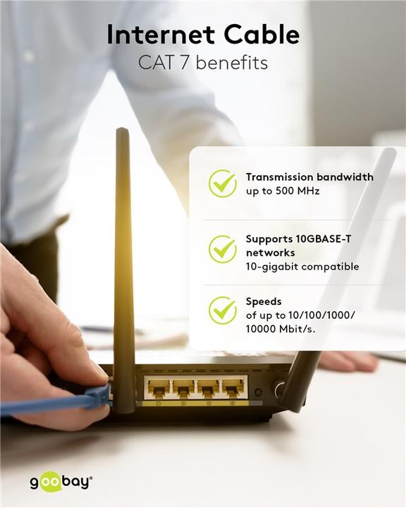 Produktbild Goobay Netzwerkkabel (S/FTP, CAT7, 3 m)