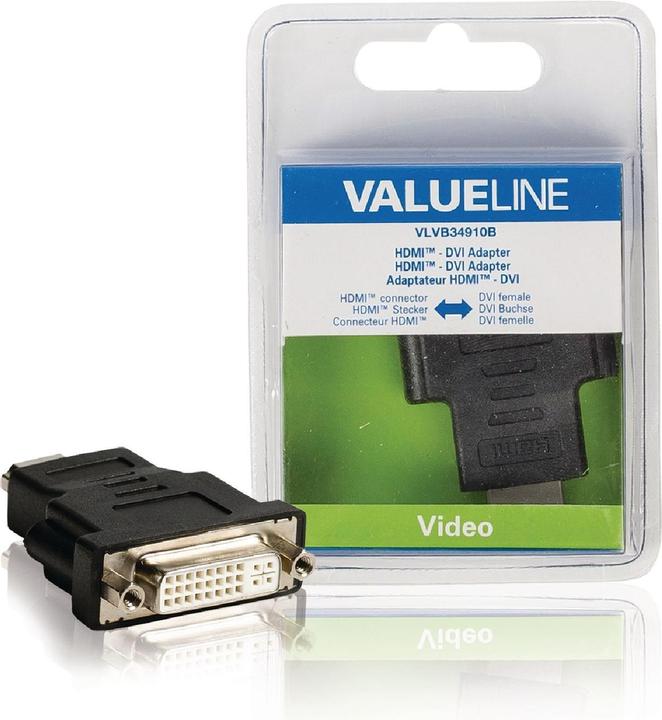Actual product image Valueline vlvb34910b Power Supply Connector, DVI-HDMI, Female, Black (HDMI)