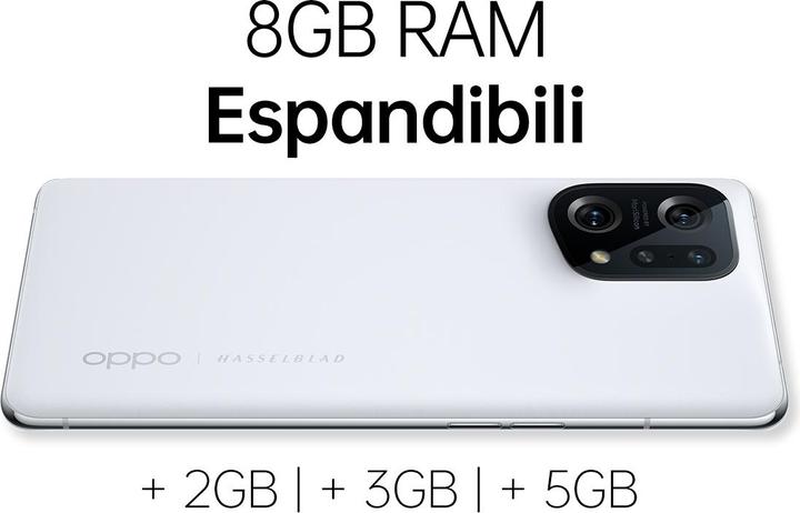 Produktbild OPPO Find X5 (256 GB, White, 6.55", SIM + eSIM, 50 Mpx, 5G)