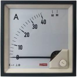 Produktbild Rs Pro Amperemeter 80 (Input)A AC Dreheisen, 92mm x 92mm T. 54 (<30 A) mm, 62 (30  60 A) mm, 66 (10