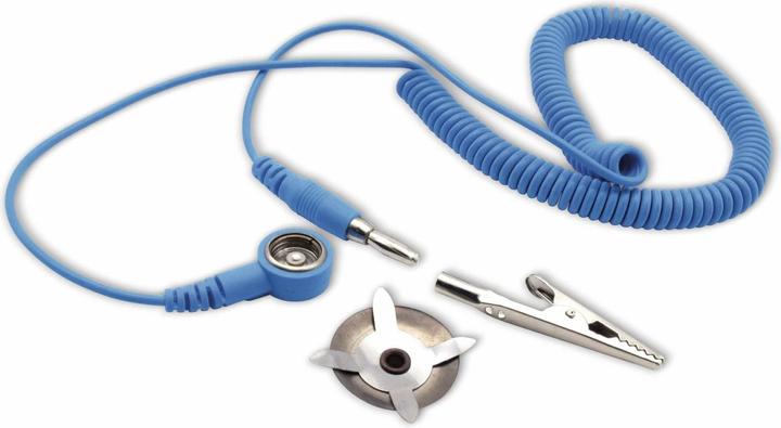 Produktbild Quadrios ESD-Erdungskabel 1.80 m Klemme, Druckknopf 10 mm, Stecker, Krokodilklemme (Statikschutz)