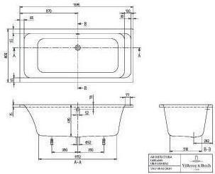 Immagine prodotto Villeroy & Boch V&B Whirlpool system ARCHITECTURA w BW R-corner 170x80 Tech. Pos. 2 (215 l, 170 cm, 80 cm)