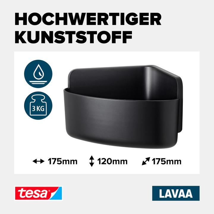 Produktbild tesa LAVAA Eck-Duschkorb, klein inkl. Klebelösung ohne Bohren