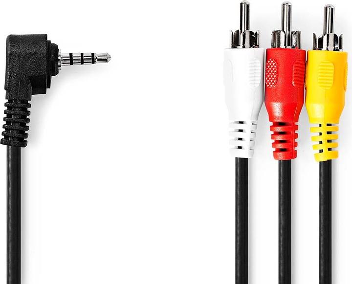 Produktbild Nedis Audio-Video-Kabel | 3.5 mm Stecker | 3x Cinch-Stecker | Vernickelt | 2.00 m | Rund | PVC | Sch (2 m, 3.5mm Klinke (AUX))