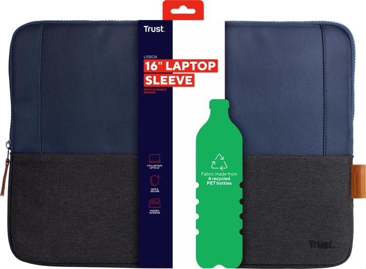Produktbild Trust Lisboa 16in Laptop Sleeve Black (16", Universal)