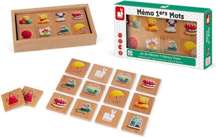 Actual product image Janod Your first memo 40tlg. (German, Italian, Dutch, English, French, Spanish)