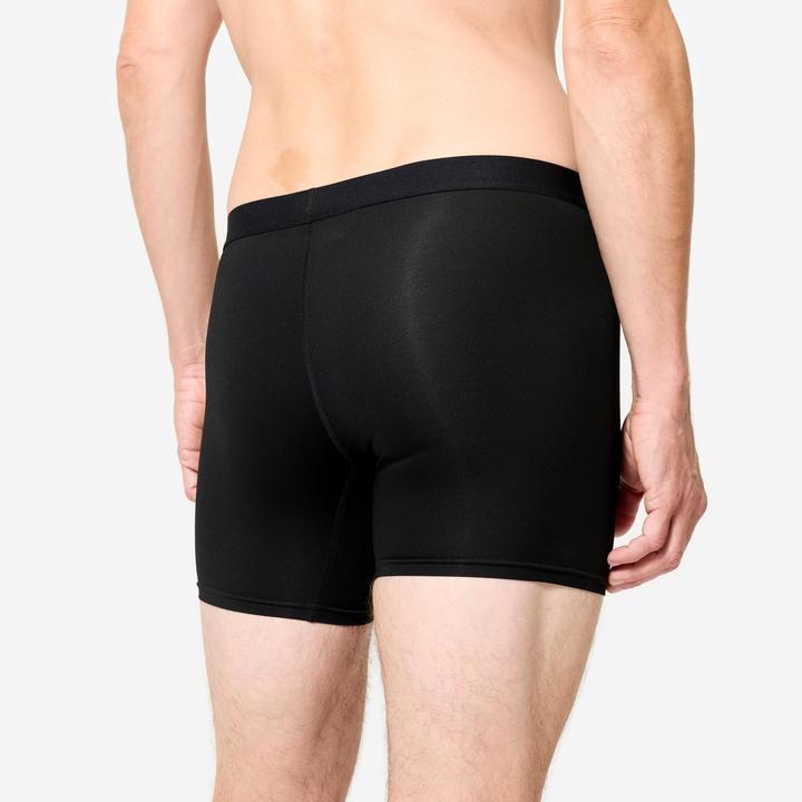 Produktbild Decathlon Boxershorts Herren Mikrofaser atmungsaktiv 3er-Pack - blau/rot (M)