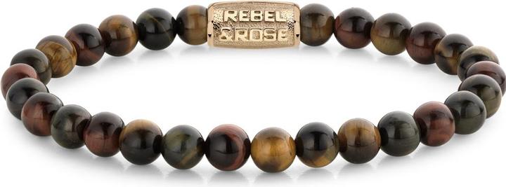 Produktbild Rebel & Rose Armband Who's afraid of the Tiger RR-60099-G-L Herren (19 cm, Acero inoxidable, Ojo de Tigre)