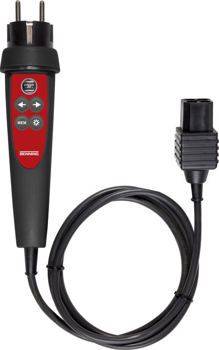 Actual product image Benning BENN 044149 Commander test plug button TEST/MEM good/bad LED green/red (Test prod)