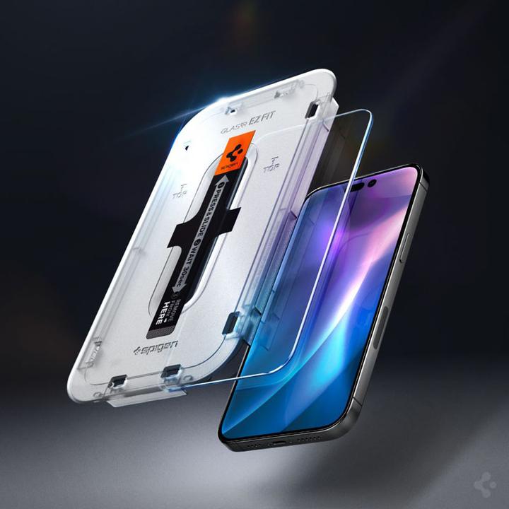 Actual product image Spigen Glass.tR EZ Fit (2 Piece, Apple iPhone 14 Pro Max)