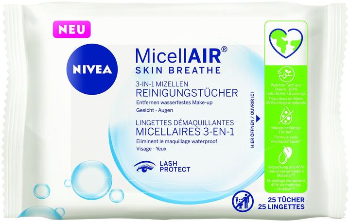 Image du produit NIVEA MicellAIR Mizellen Reinigungstücher 3-in-1 3in1 (Chiffons de nettoyage)
