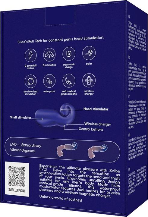 Actual product image Snail Vibe EVO Masturbator - Navy Blue