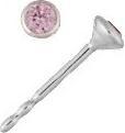 Passion Ohrringe Aus Rhodiiertem Silber – Rund – S. Rosa Quarz (MAT BIJOU)