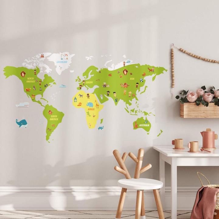 Produktbild Trenddeko Lustige Kinder Weltkarte (140 x 89 cm)