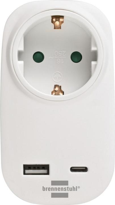 Actual product image Brennenstuhl Socket adapter+ USB charger PD