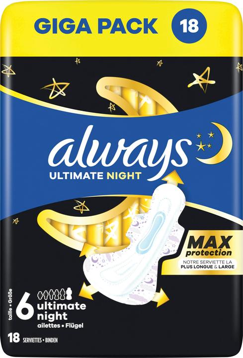 Image du produit Always Ultimate Night (18 x, Tampons sanitaires)