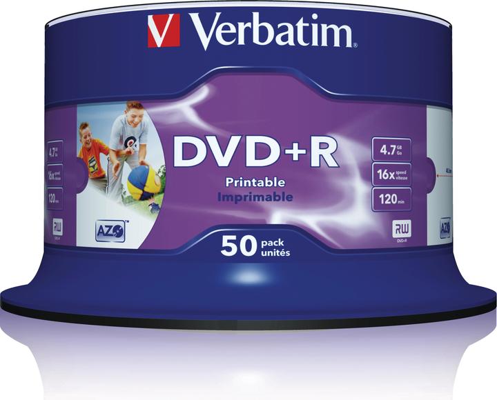 Actual product image Verbatim DVD+R, 16x, 4.7GB, 50 spindle, printable (50 x)