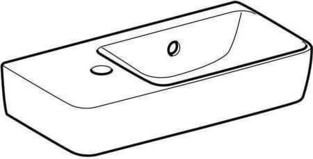 Actual product image Geberit Keramag / Hand-rinse basin Renova Compact shelf left 50 cm white 276350000 (250 mm, 500 mm)