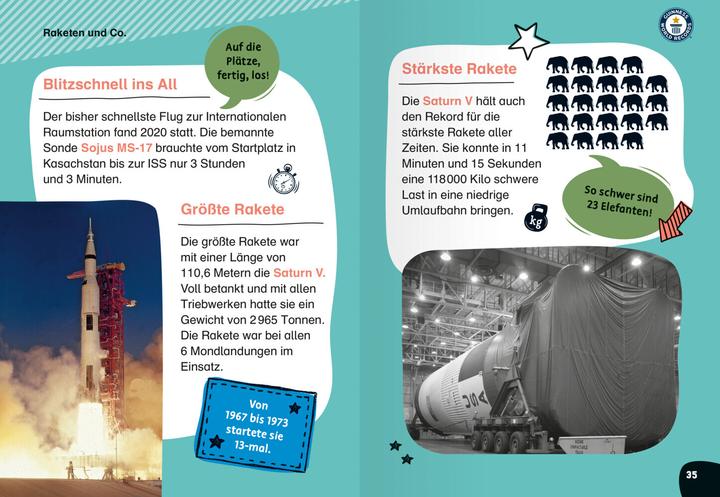 Actual product image Ravensburger Guinness World Records für Erstleser - Weltraum (Rekordebuch zum Lesenlernen) (German, 2024)