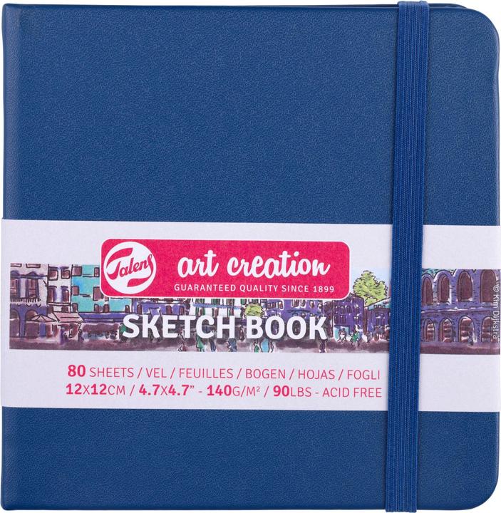 Talens Malbuch 12 x 12 cm Navy Blue (12 x 12 cm, Blanko, Harter Einband)