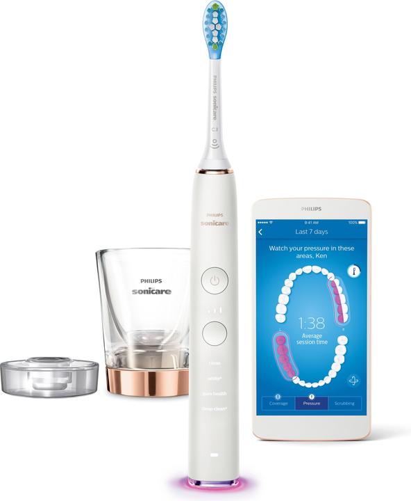 Immagine prodotto Philips HX9901/63 Sonicare Diamondclean Smart 9100 Spazzolino elettrico sonico, App, Oro Rosa (Spazzolino sonico)