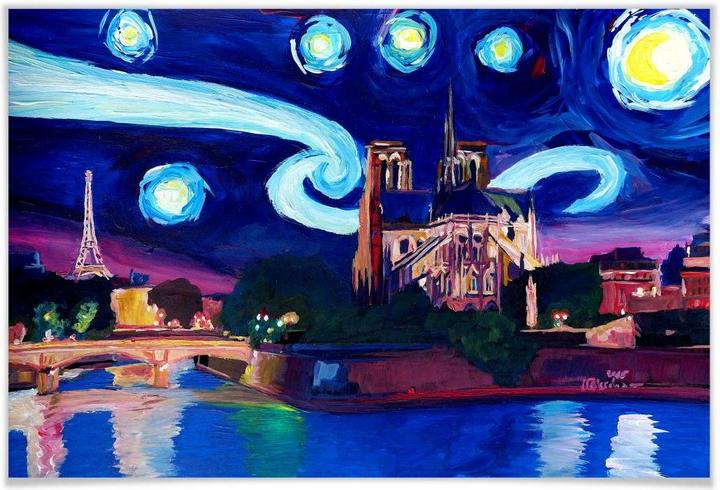 Actual product image Trenddeko Bleichner - Paris by night (120 x 80 cm)