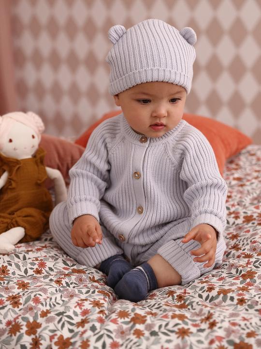 Actual product image Vertbaudet Baby-Set: gerippter Strickoverall & Mütze mit Ohren (74)