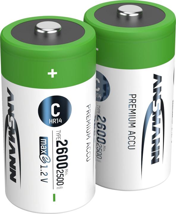 Produktbild Ansmann NiMH Akku Baby C Typ 2600 (min. 2500 mAh) maxE (2 Stk., C, 2600 mAh)