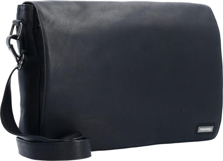 Actual product image Greenland Nature Black Nappa Messenger Leather 38 cm (8 l)