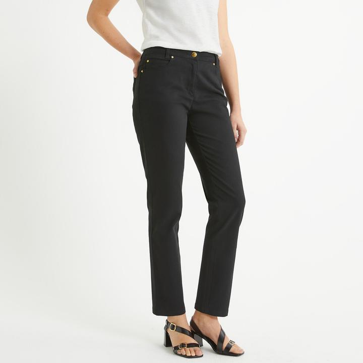 Actual product image Anne Weyburn Straight five-pocket trousers in stretch cotton (40)