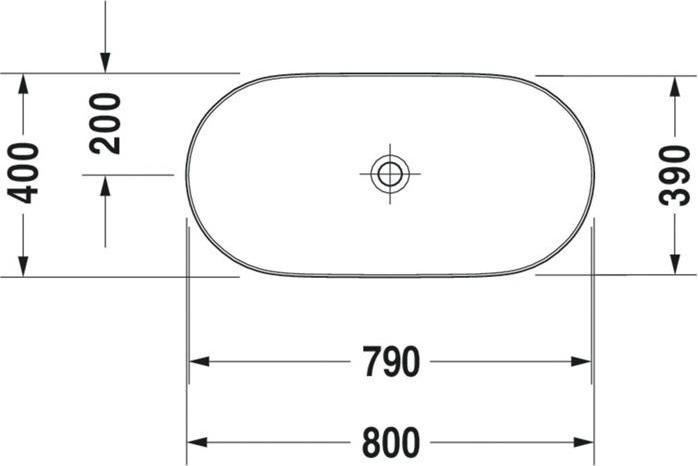 Produktbild Duravit Aufsatzbecken LUV o ÜL HLB 800x400mm o HL we seidenmatt WG (400 mm, 800 mm)
