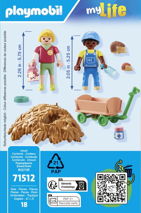Image du produit Playmobil S'occuper de la famille de hérissons (71512, Playmobil Ma vie)