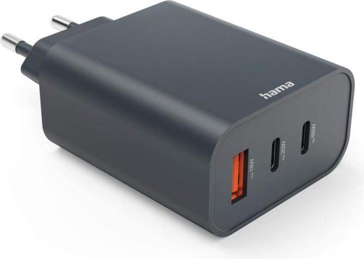 Productafbeelding Hama Snellader, 2x USB-C, USB-A, PD, 65W, antraciet (65 W)